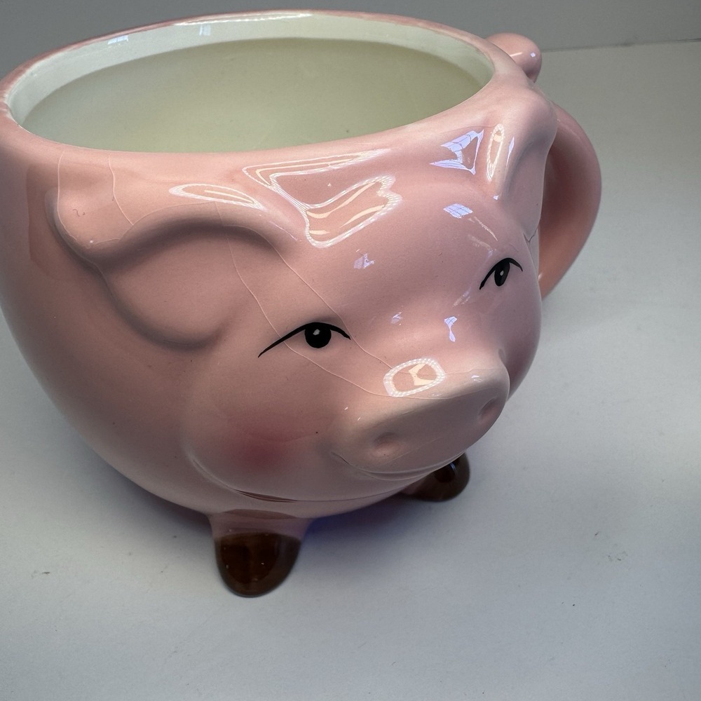 3D Pig Coffee Mug Tea Cup Whimsical Farmhouse Gift - Picture 7 of 9